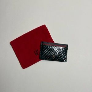 CH Carolina Herrera Python Leather Card Wallet